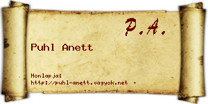 Puhl Anett névjegykártya