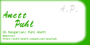 anett puhl business card
